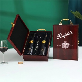 Luxury Wooden Wine Box | Eco-Friendly Gift Packaging with Embossing & Varnishing | Elegant Recyclable Wine Storage Solution