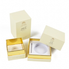 Custom Logo Gold Card Border Paper Box with EVA Insert – Rigid Cardboard Packaging for Perfume Bottle